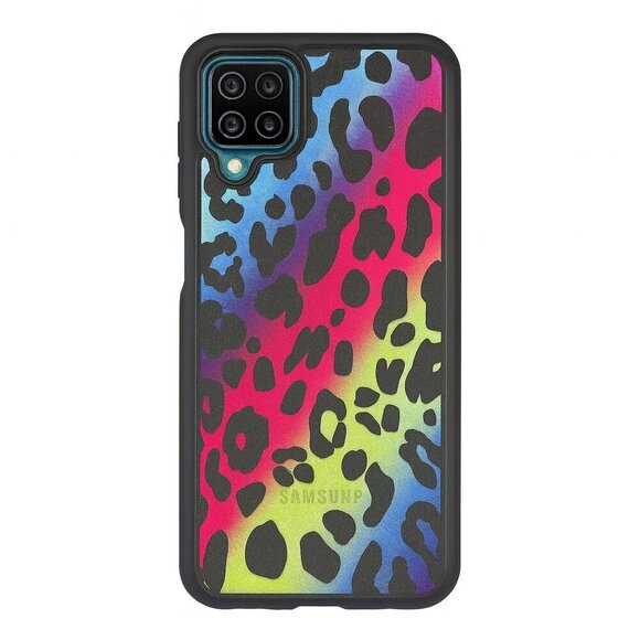 None Other - Multicolor Neon Leopard Print Phone Case for Samsung Galaxy A12